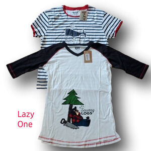 Lazy One Cotton Lightweight Sleepshirts Set Of 2 Small